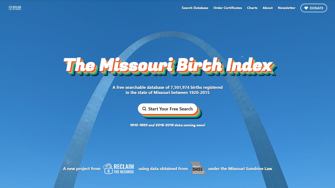 The Missouri Birth Index // Free searchable database of 7,501,974 ...
